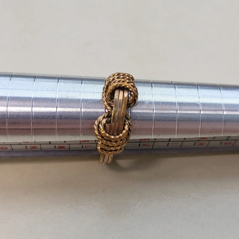 12K Gold Filled Wire Wrapped Knot Ring Size 5.5 Vintage Nautical Boho